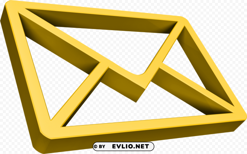 email icons gold Isolated Artwork on Transparent PNG