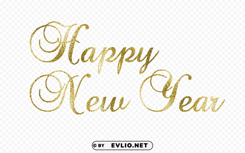 Happy New Year Gold Color Text PNG Images With No Background Essential