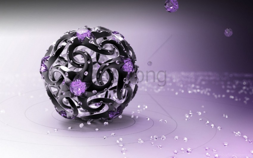 3d ball diamonds digital art wallpaper Isolated Character in Transparent Background PNG
