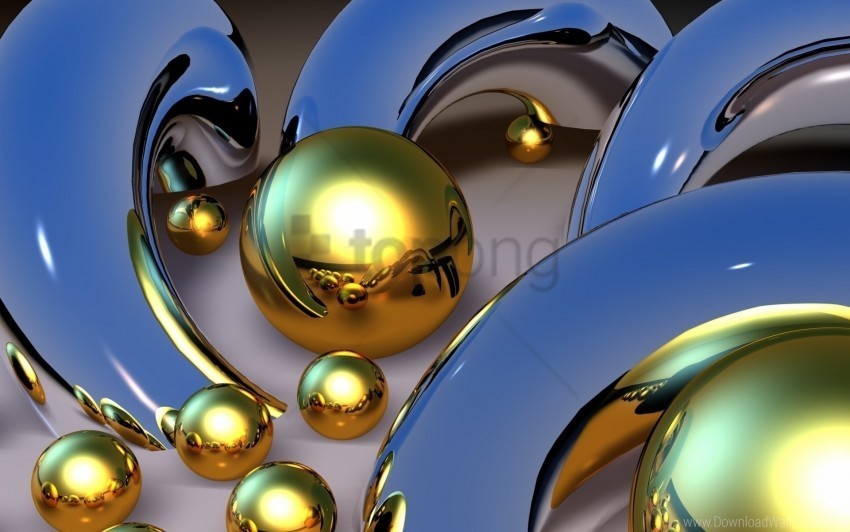 3d balls gold metal patterns wallpaper Isolated Subject in HighQuality Transparent PNG