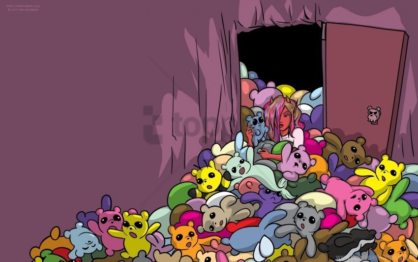 a lot of door teddy bears toys wallpaper Transparent background PNG images complete pack