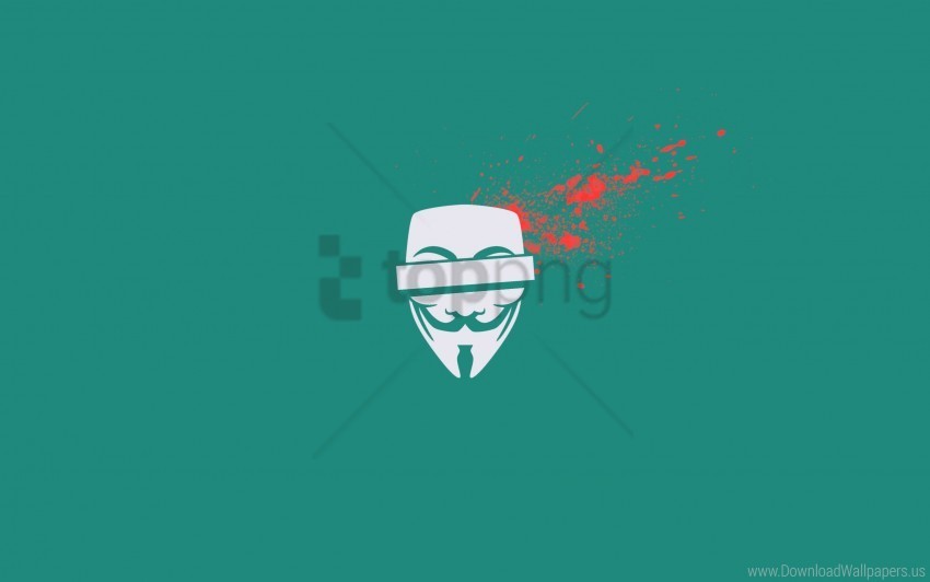 anonymous blood mask splashes vector wallpaper Isolated Graphic on Clear PNG