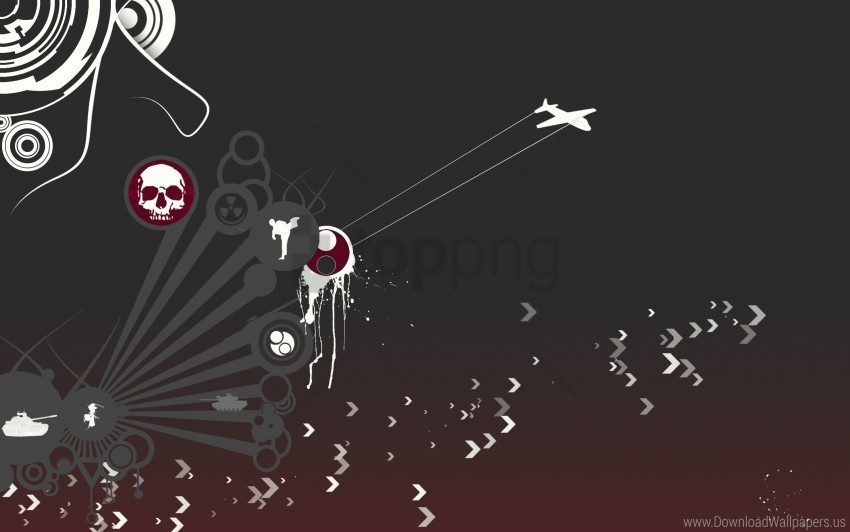 arrows plane skull vector wallpaper PNG clip art transparent background