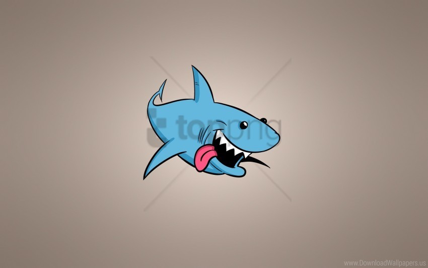 Art Background Protruding Tongue Shark Wallpaper PNG Graphic With Isolated Transparency