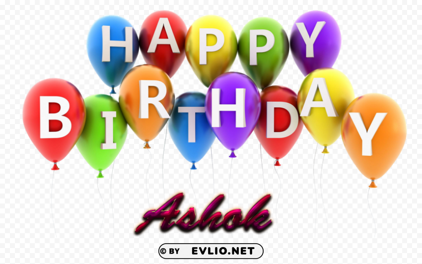 ashok happy birthday vector cake name PNG clear background