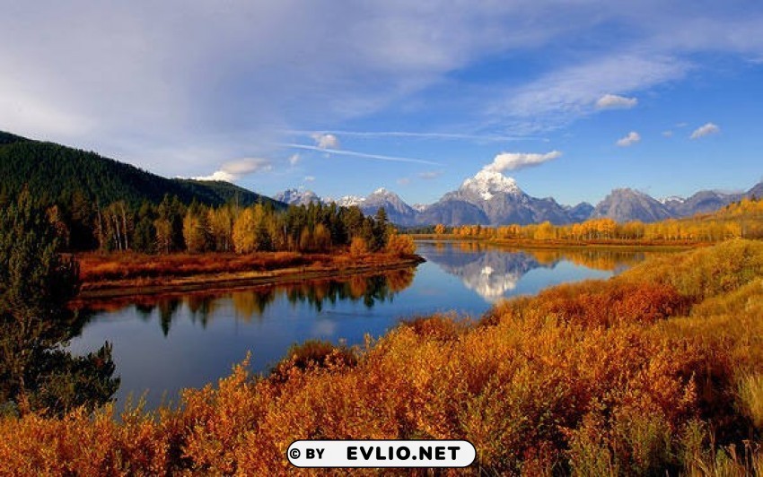 autumn mountain and river landscape wallpaper PNG files with transparent backdrop complete bundle