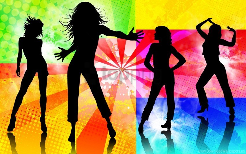 babes dancing wallpaper Isolated Design Element in Transparent PNG