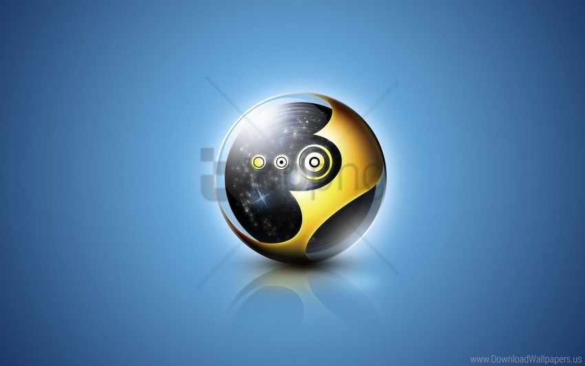 ball black blue yellow wallpaper Isolated PNG Item in HighResolution