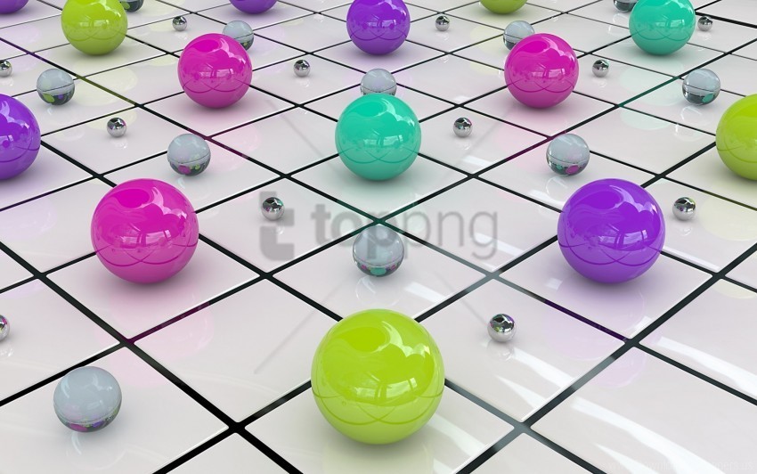 Balls Colored Glass Surface Wallpaper Free Transparent PNG