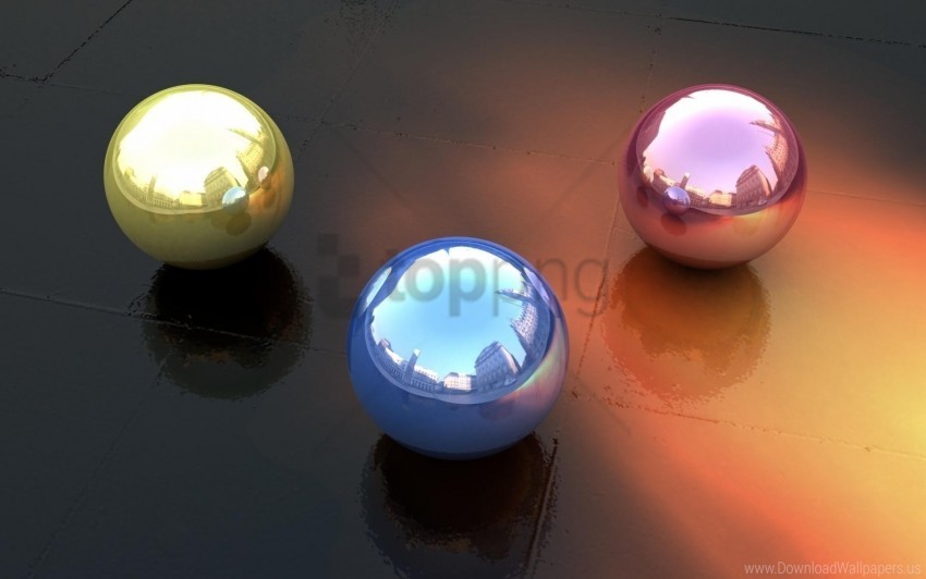 balls form reflection wallpaper PNG with clear background set