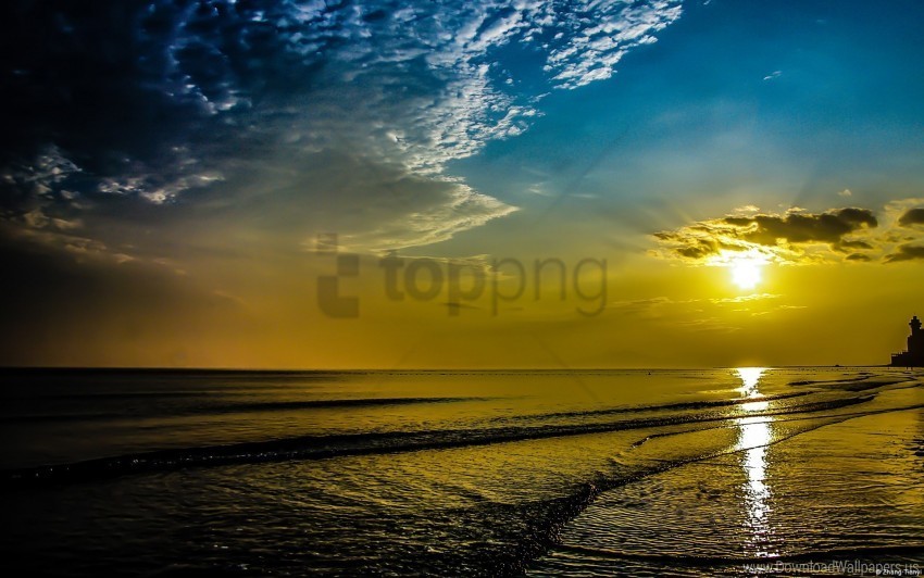 beach sunrise wallpaper Isolated PNG Element with Clear Transparency