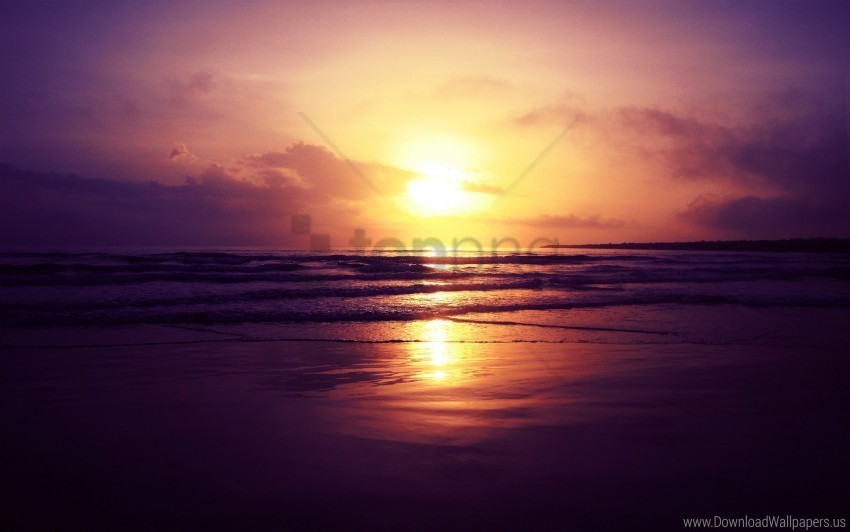 Beach Sunset Wallpaper Isolated Subject With Transparent PNG