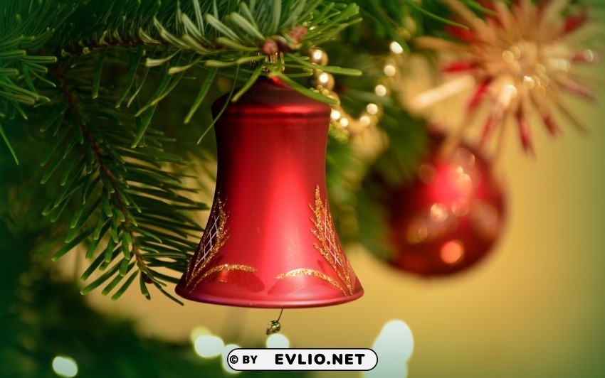 bell new year christmas christmas decoration christmas tree Isolated Object with Transparent Background PNG