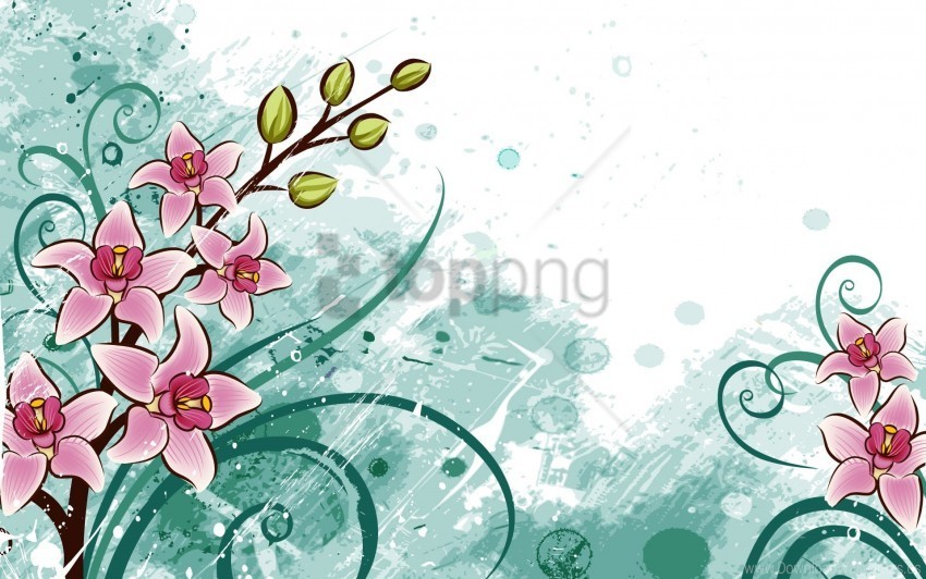 birds flowers wallpaper Isolated Element in Clear Transparent PNG