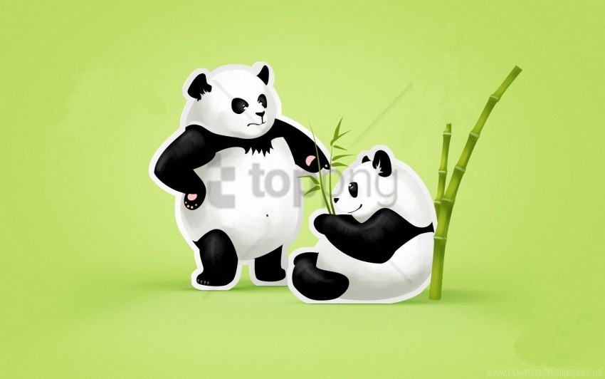 black couple green panda quarrel threat white wallpaper PNG transparent photos mega collection