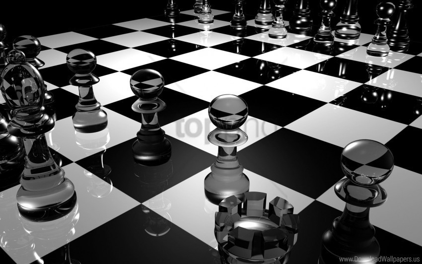black white board chess glass surface wallpaper PNG images for advertising
