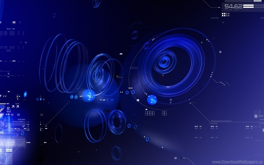 blue circles tech wallpaper Clean Background Isolated PNG Art