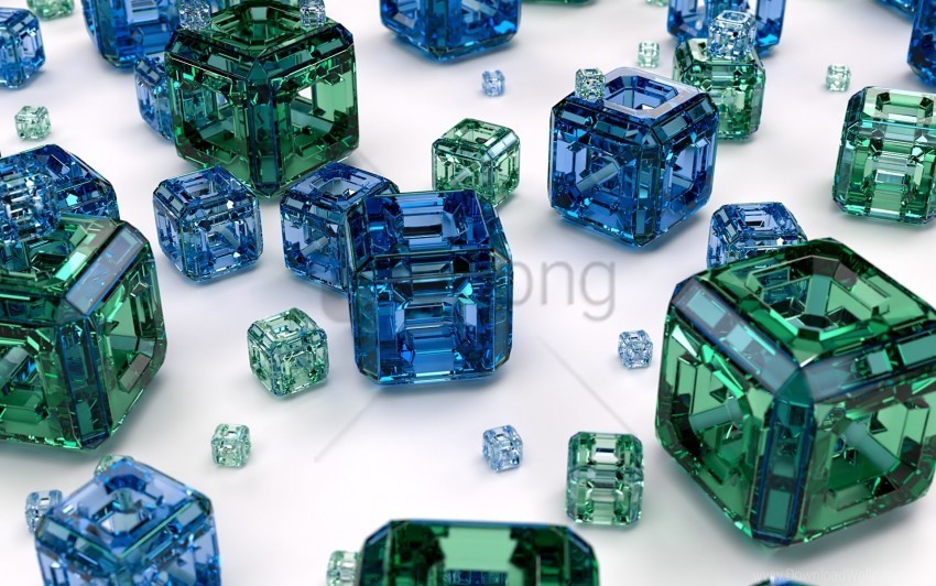 blue cubes glass green wallpaper Transparent PNG art