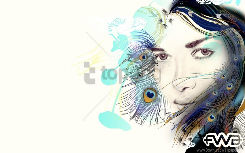 blue face fwa girl paint white wallpaper Isolated Character on Transparent PNG