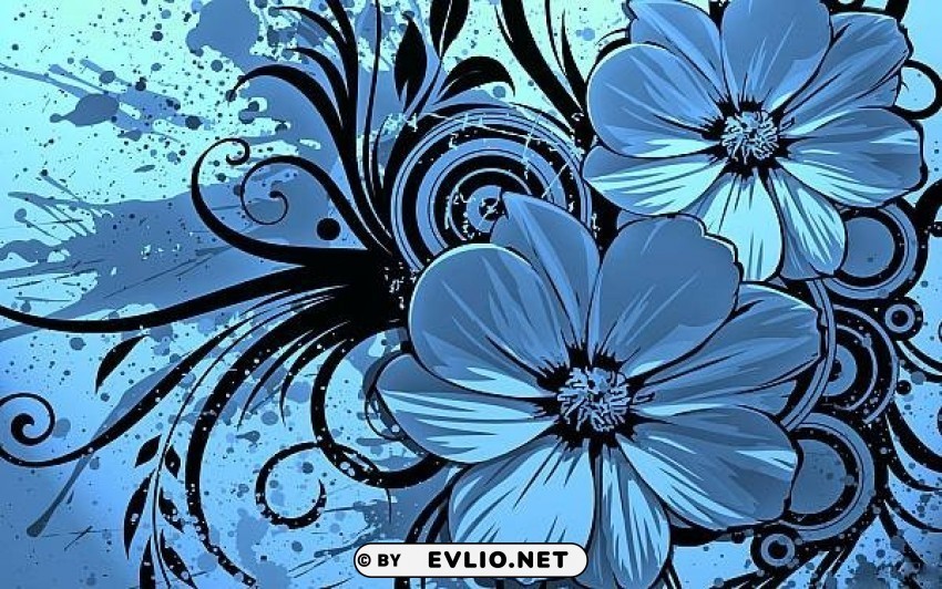 blue flowers clipart Isolated Graphic with Transparent Background PNG
