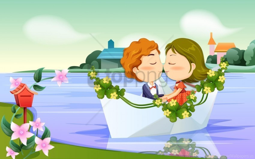 boat couple date kiss wallpaper PNG images with high transparency