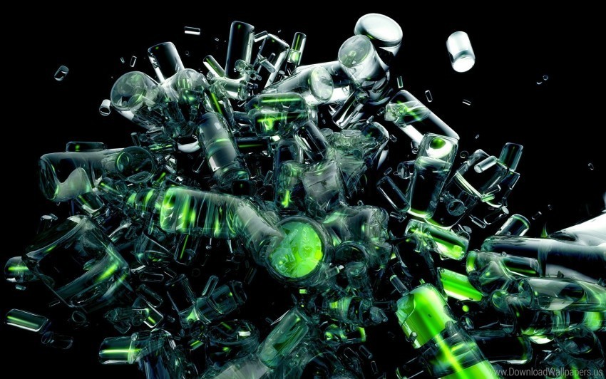 bottles debris dynamics explosion glass wallpaper Isolated Character on Transparent PNG