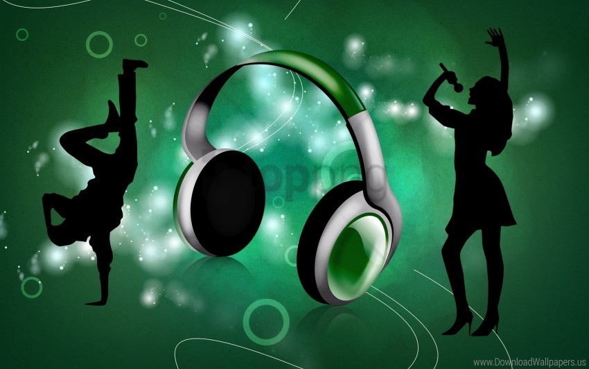 Boy Break Dance Dance Girl Headphones Singer Wallpaper PNG Isolated Object With Clarity