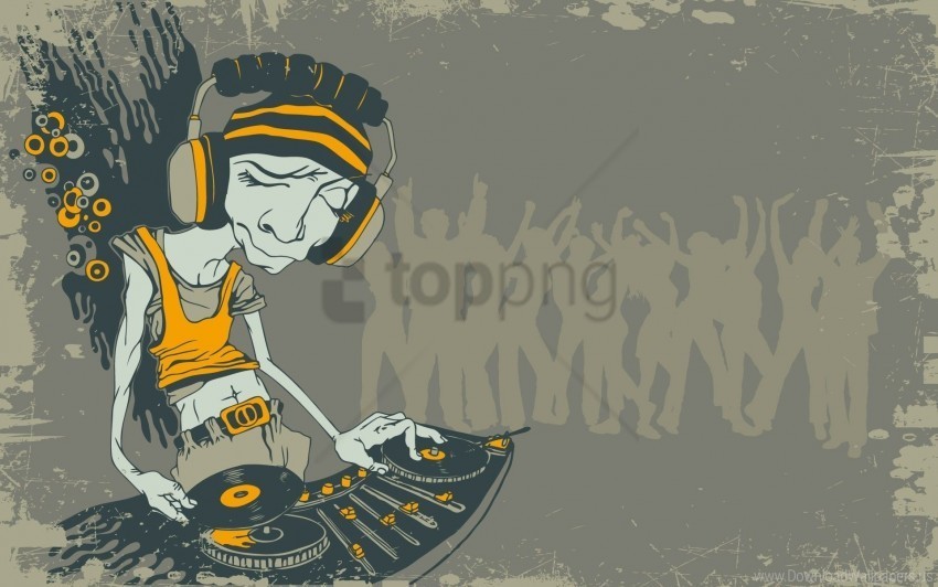 bright dj drawing wallpaper PNG for business use