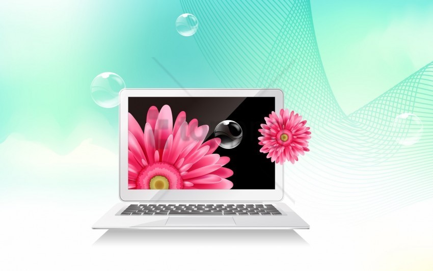 bubbles flowers notebook picture wallpaper Isolated Item in Transparent PNG Format