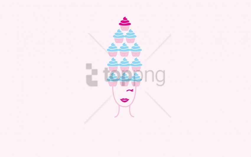 cake face girl sweet wallpaper PNG Object Isolated with Transparency