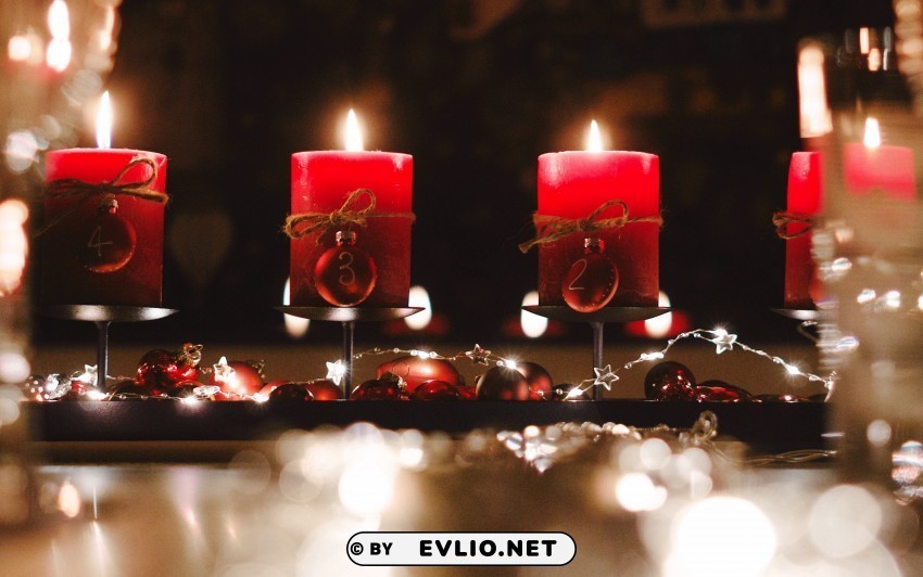 candles decorations garlands holiday christmas Isolated Graphic on Clear Background PNG 4k wallpaper