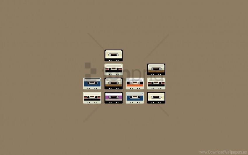 cassette retro set wallpaper PNG for mobile apps