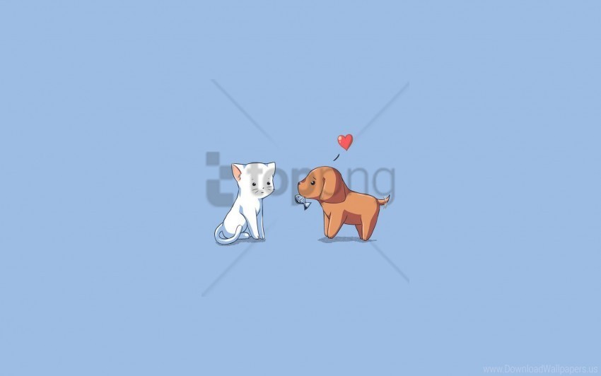 cat dog drawing heart kitten puppy wallpaper PNG for educational projects
