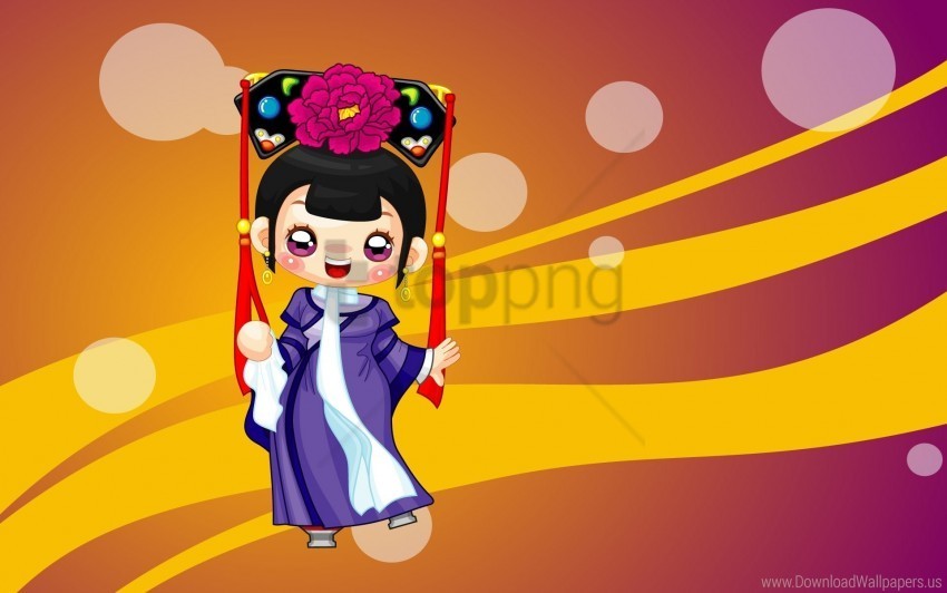 ceremony china costume dance girl wallpaper Clear Background PNG Isolation