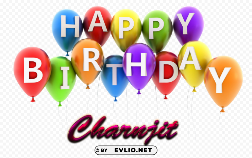 charnjit happy birthday vector cake name PNG with transparent background free