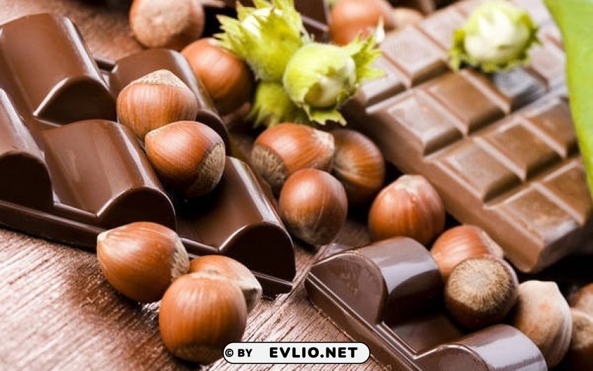 chocolate and hazelnuts PNG Image Isolated on Transparent Backdrop