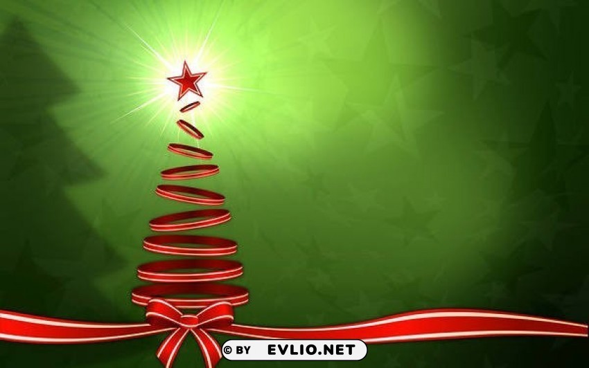 christmas red tree green Isolated Illustration with Clear Background PNG