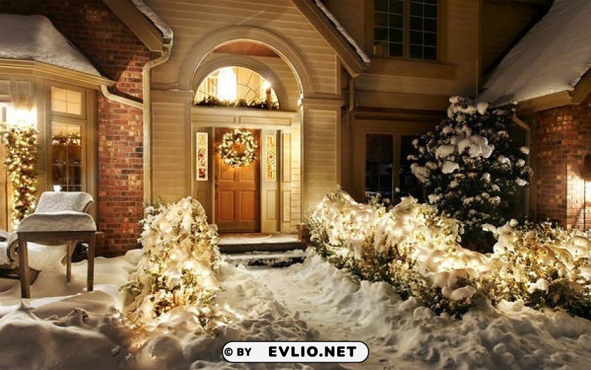 Christmas Snowy House Wallpaper Transparent PNG Images Collection