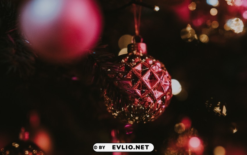 christmas toy ball glitter glare bokeh christmas new year Isolated Object on Transparent Background in PNG
