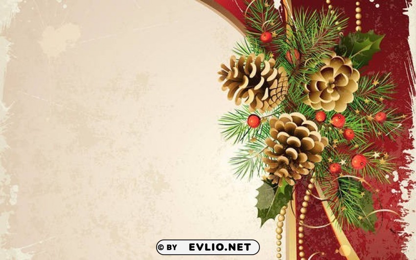 christmaswith pine cones PNG format