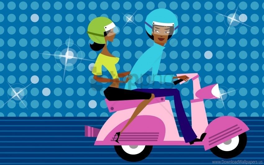 Clothing Couple Date Scooter Style Wallpaper PNG Files With No Backdrop Required