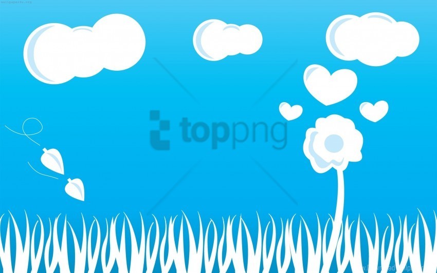 clouds flower hearts leaves wallpaper Isolated Subject in Clear Transparent PNG