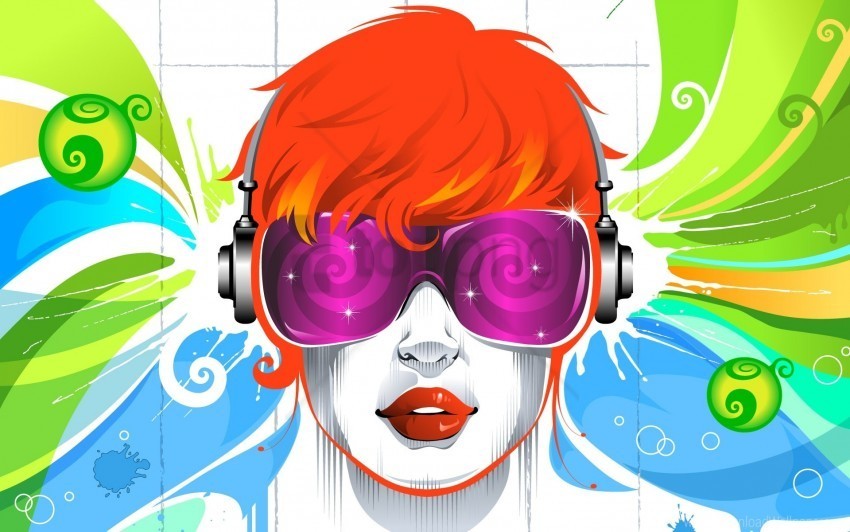 colorful girl glasses illusion mask wallpaper Free PNG images with transparent layers compilation