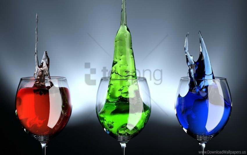 colorful glass liquid shade splash wine glasses wallpaper Isolated Object in HighQuality Transparent PNG