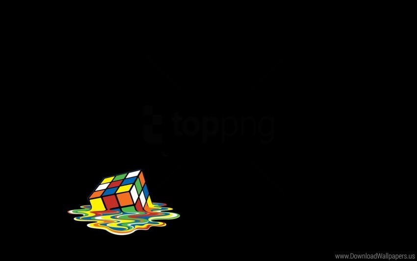 colorful melting rubiks cube wallpaper PNG with transparent backdrop