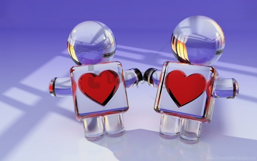 couple glass heart love toys wallpaper Isolated Design Element on PNG