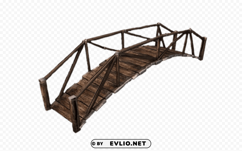 curved plank bridge Transparent Background Isolated PNG Figure