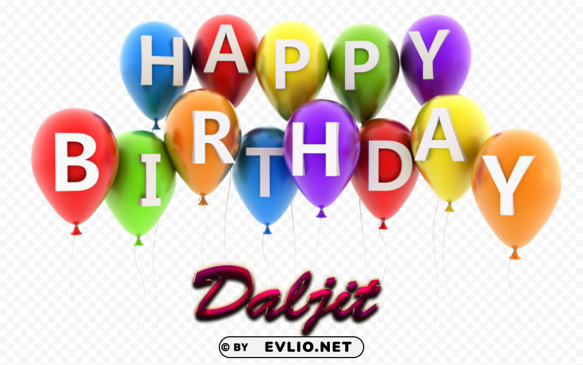 daljit happy birthday vector cake name Transparent Background Isolation in PNG Image