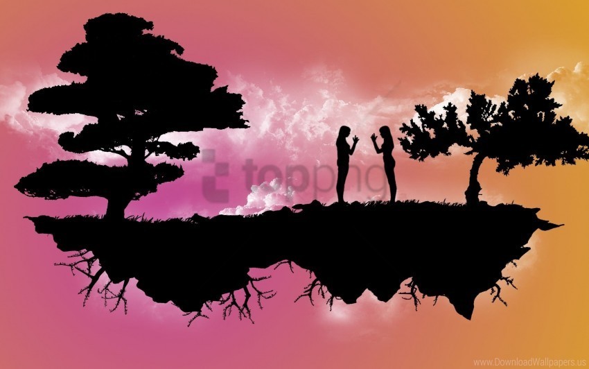 Dance Island Night Trees Wallpaper Clear PNG Image