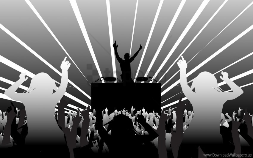 dancing disco dj people wallpaper PNG Isolated Subject with Transparency